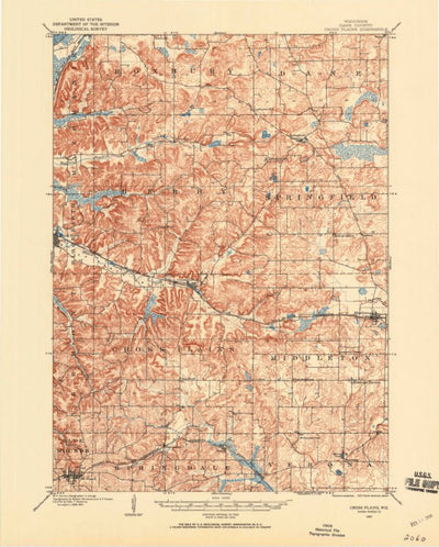 United States Geological Survey Cross Plains, WI (1907, 62500-Scale) digital map