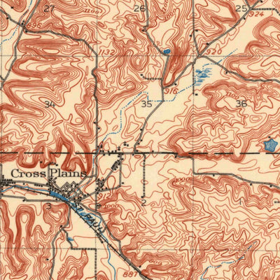 United States Geological Survey Cross Plains, WI (1907, 62500-Scale) digital map