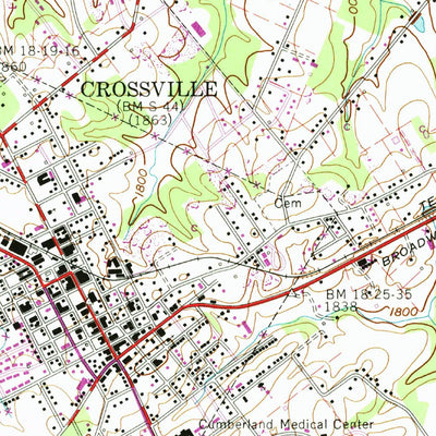 United States Geological Survey Crossville, TN (1956, 24000-Scale) digital map
