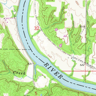 United States Geological Survey Croton, IA-MO (1968, 24000-Scale) digital map