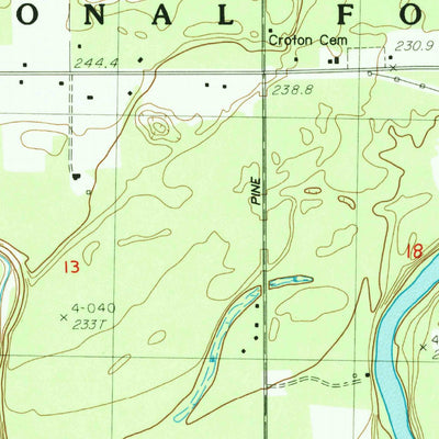 United States Geological Survey Croton, MI (1985, 24000-Scale) digital map