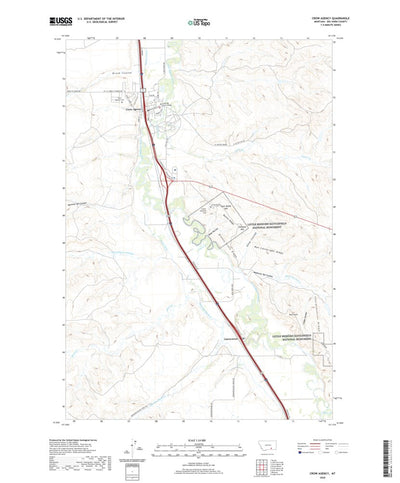 United States Geological Survey Crow Agency, MT (2020, 24000-Scale) digital map