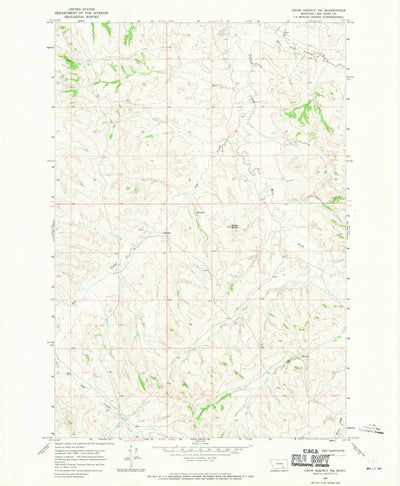 United States Geological Survey Crow Agency NE, MT (1967, 24000-Scale) digital map