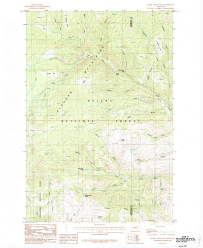 United States Geological Survey Crow Creek Falls, MT (1985, 24000-Scale) digital map