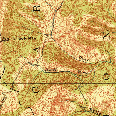 United States Geological Survey Crow Creek, WY-ID (1915, 62500-Scale) digital map