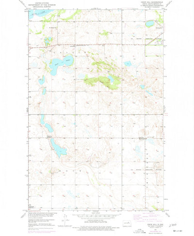 United States Geological Survey Crow Hill, ND (1951, 24000-Scale) digital map