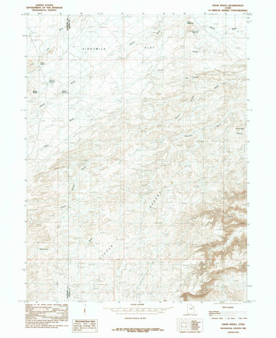 United States Geological Survey Crow Knoll, UT (1985, 24000-Scale) digital map
