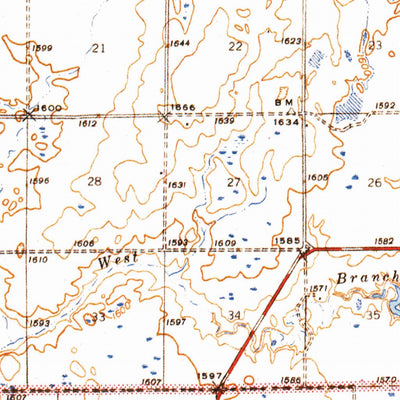 United States Geological Survey Crow Lake, SD (1942, 62500-Scale) digital map