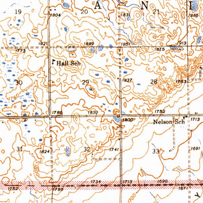 United States Geological Survey Crow Lake, SD (1942, 62500-Scale) digital map