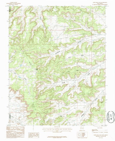 United States Geological Survey Crow Mesa East, NM (1985, 24000-Scale) digital map