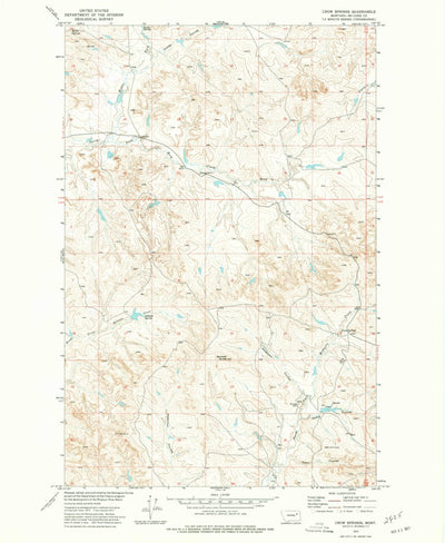 United States Geological Survey Crow Springs, MT (1973, 24000-Scale) digital map