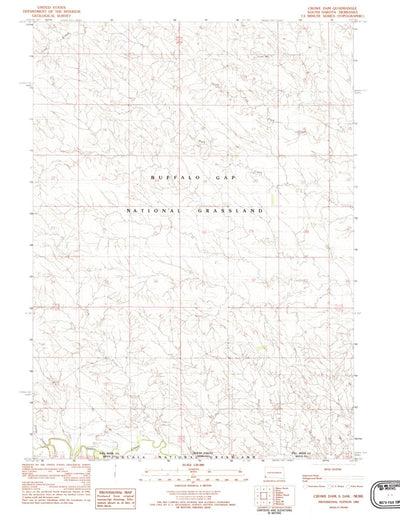 United States Geological Survey Crowe Dam, SD-NE (1982, 25000-Scale) digital map