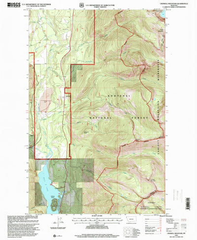 United States Geological Survey Crowell Mountain, MT (1997, 24000-Scale) digital map