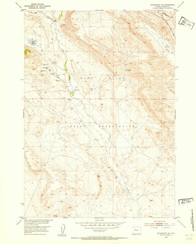 United States Geological Survey Crowheart NE, WY (1952, 24000-Scale) digital map