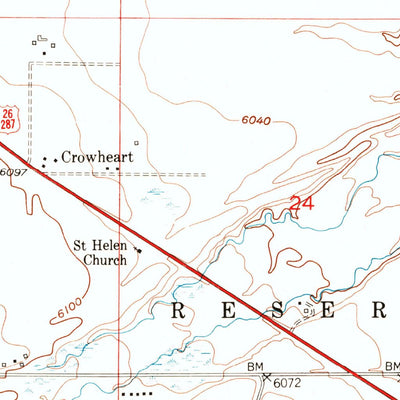 United States Geological Survey Crowheart, WY (1952, 24000-Scale) digital map