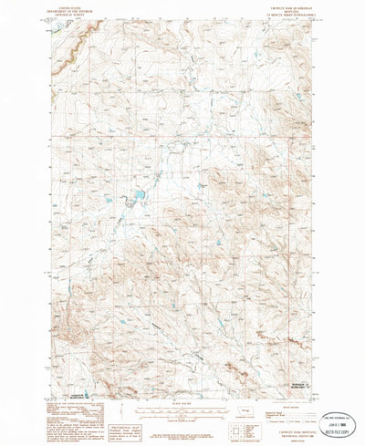 United States Geological Survey Crowley Dam, MT (1986, 24000-Scale) digital map