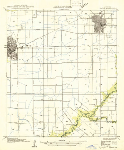 United States Geological Survey Crowley East, LA (1946, 31680-Scale) digital map