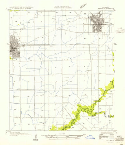 United States Geological Survey Crowley East, LA (1954, 31680-Scale) digital map