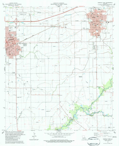 United States Geological Survey Crowley East, LA (1983, 24000-Scale) digital map