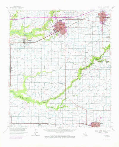 United States Geological Survey Crowley, LA (1955, 62500-Scale) digital map