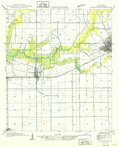 United States Geological Survey Crowley West, LA (1949, 31680-Scale) digital map