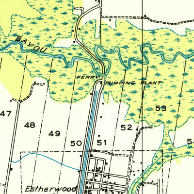 United States Geological Survey Crowley West, LA (1949, 31680-Scale) digital map