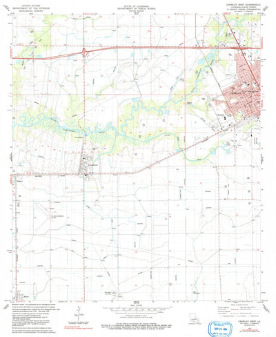 United States Geological Survey Crowley West, LA (1983, 24000-Scale) digital map