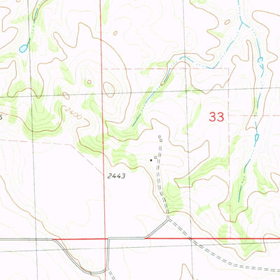 United States Geological Survey Crown Butte Creek NW, ND (1980, 24000-Scale) digital map