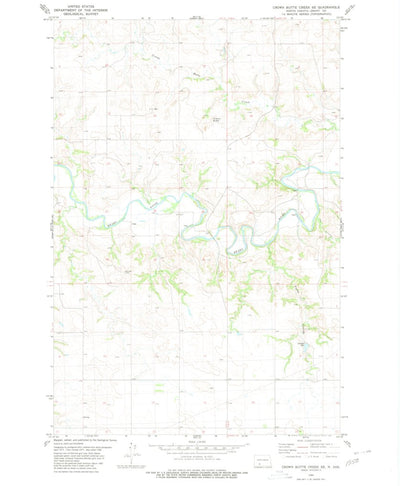 United States Geological Survey Crown Butte Creek SE, ND (1980, 24000-Scale) digital map