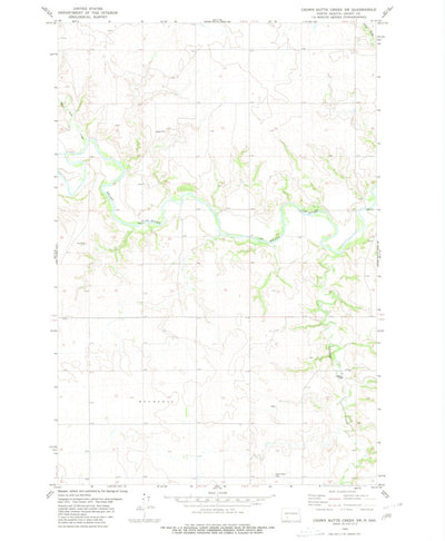 United States Geological Survey Crown Butte Creek SW, ND (1980, 24000-Scale) digital map