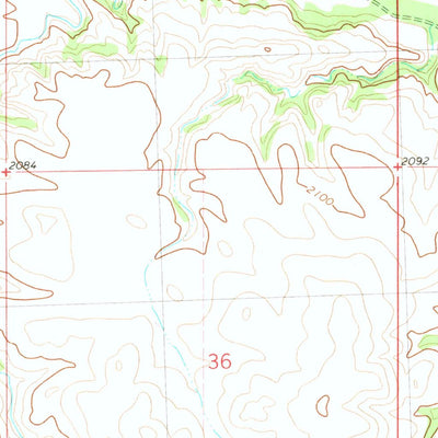 United States Geological Survey Crown Butte Creek SW, ND (1980, 24000-Scale) digital map