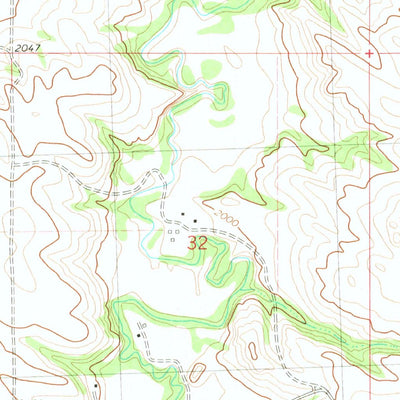 United States Geological Survey Crown Butte Creek SW, ND (1980, 24000-Scale) digital map