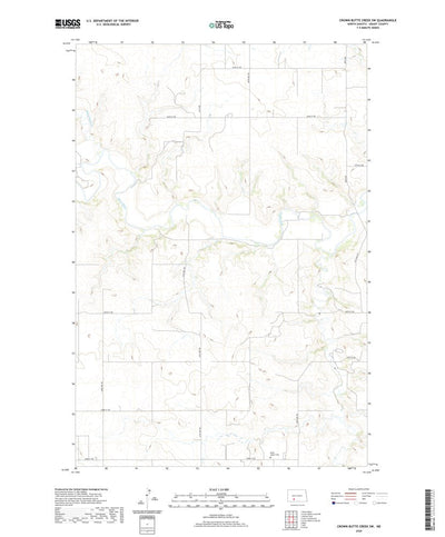United States Geological Survey Crown Butte Creek SW, ND (2020, 24000-Scale) digital map