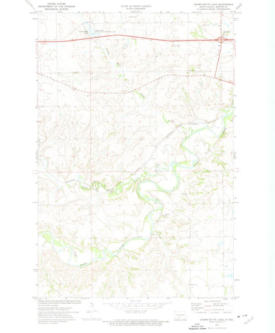 United States Geological Survey Crown Butte Lake, ND (1972, 24000-Scale) digital map