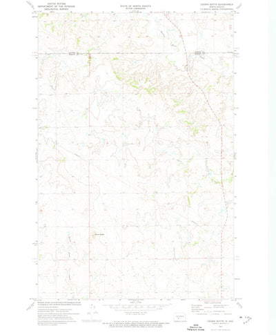 United States Geological Survey Crown Butte, ND (1972, 24000-Scale) digital map