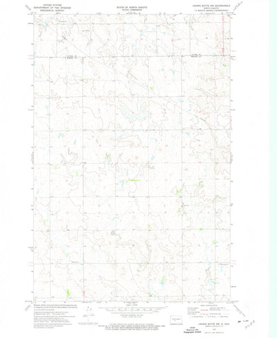 United States Geological Survey Crown Butte NW, ND (1972, 24000-Scale) digital map