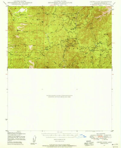 United States Geological Survey Crown King, AZ (1947, 62500-Scale) digital map