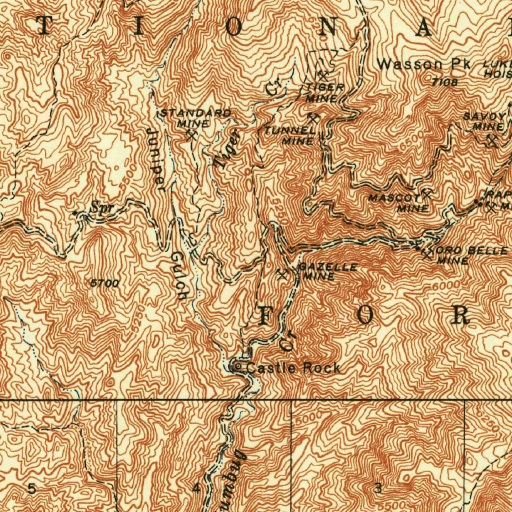 Crown Ridge Geography Crown King, AZ (1948, 63360-Scale) Map by United States Geological ...