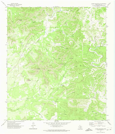 United States Geological Survey Crown Mountain, TX (1971, 24000-Scale) digital map