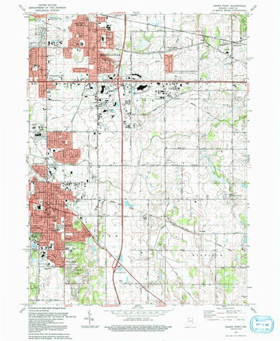 United States Geological Survey Crown Point, IN (1992, 24000-Scale) digital map