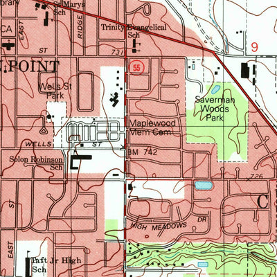 United States Geological Survey Crown Point, IN (1992, 24000-Scale) digital map
