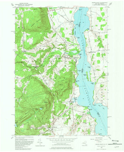 United States Geological Survey Crown Point, NY-VT (1950, 24000-Scale) digital map