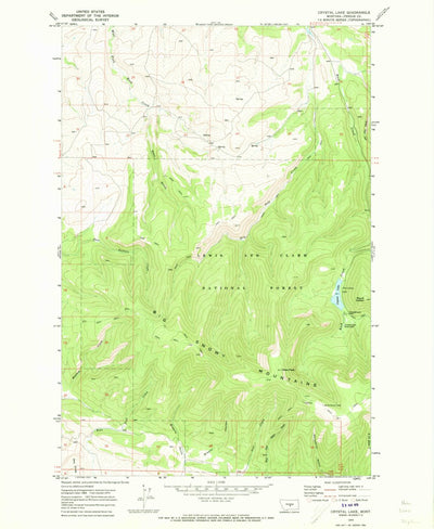 United States Geological Survey Crystal Lake, MT (1970, 24000-Scale) digital map