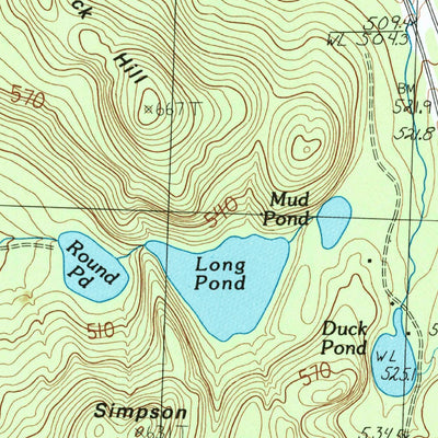United States Geological Survey Crystal Lake, VT (1986, 24000-Scale) digital map