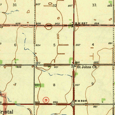 United States Geological Survey Crystal, ND (1944, 62500-Scale) digital map
