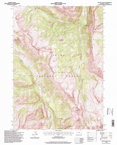 United States Geological Survey Crystal Peak, WY (1996, 24000-Scale) digital map