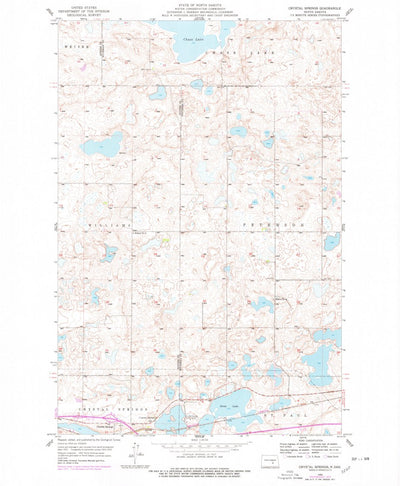 United States Geological Survey Crystal Springs, ND (1955, 24000-Scale) digital map