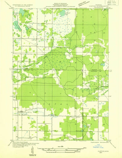 United States Geological Survey Crystal Valley, MI (1931, 31680-Scale) digital map