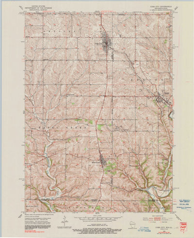 United States Geological Survey Cuba City, WI-IL (1952, 24000-Scale) digital map