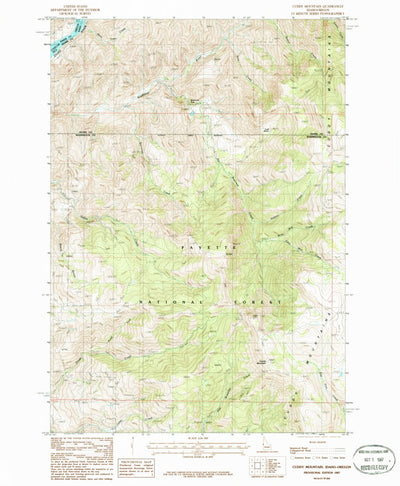 United States Geological Survey Cuddy Mountain, ID-OR (1987, 24000-Scale) digital map
